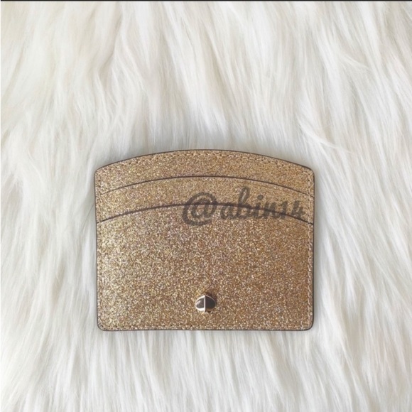 NWT Kate Spade Gold Glitter Card Case - Picture 3 of 10